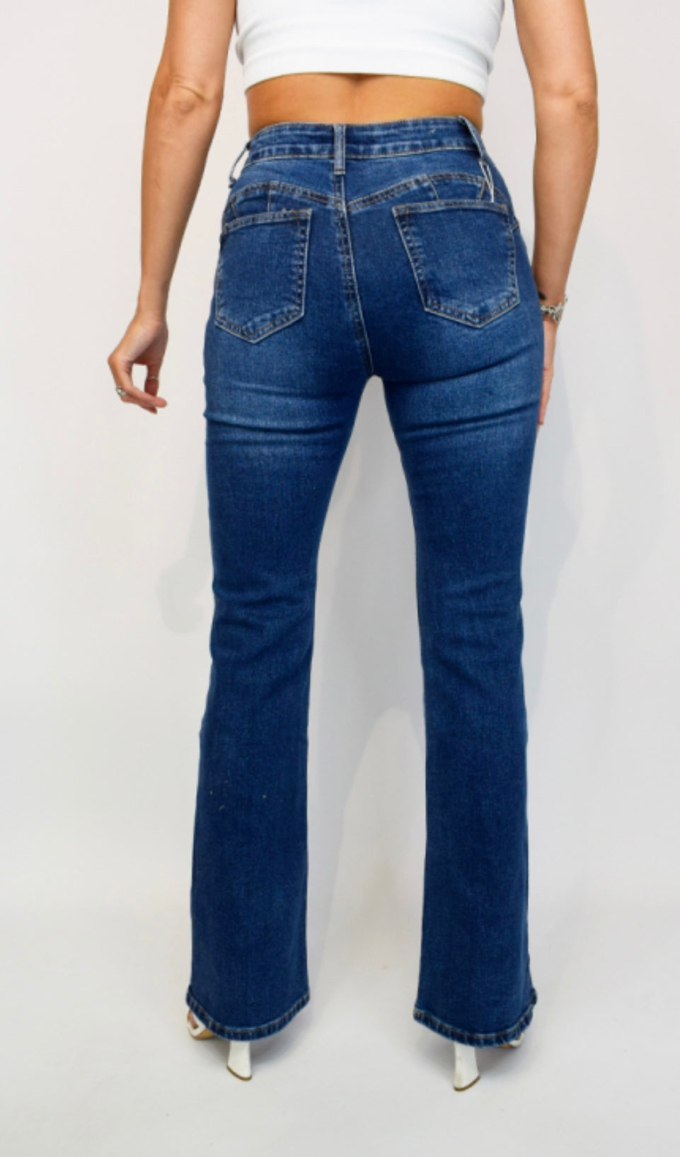 Pocket Front Flare Leg Jeans