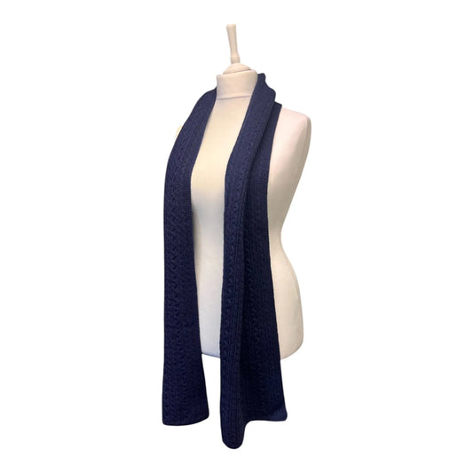Jess & Lou Navy Cable Knit Scarf
