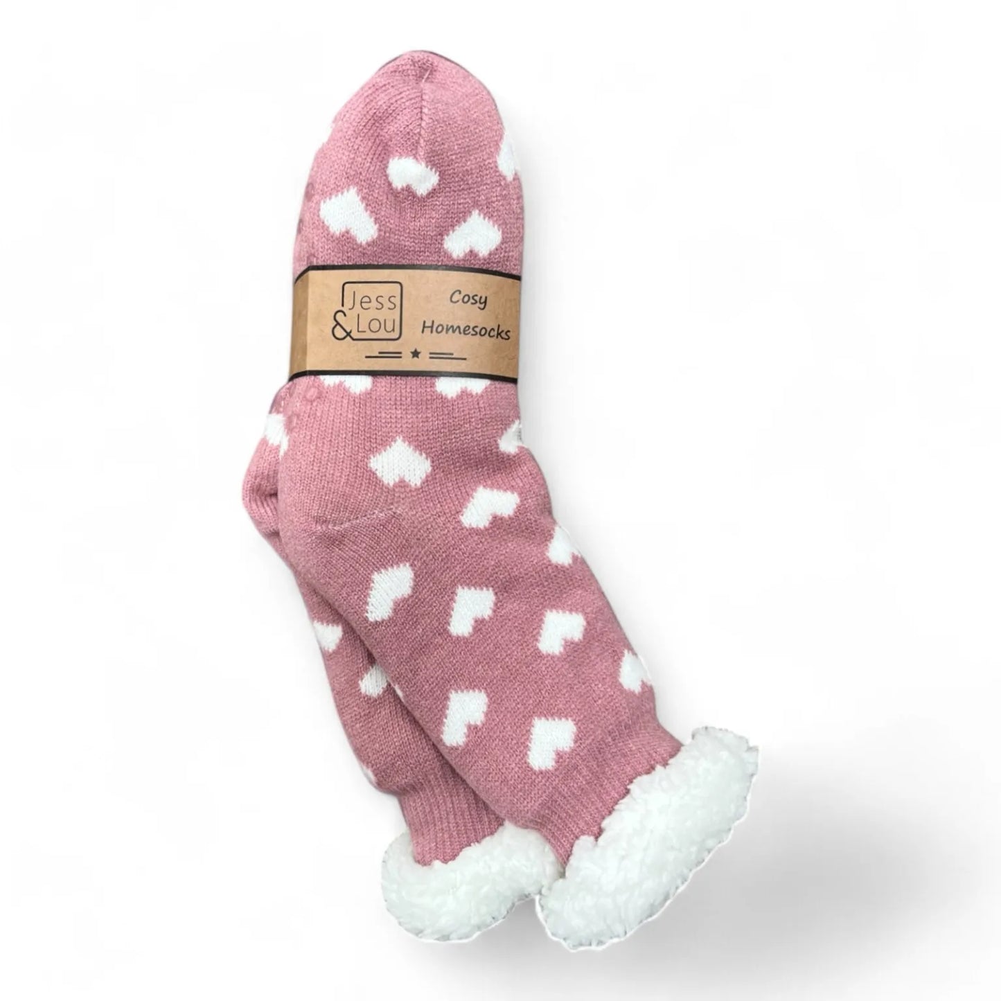 Jess & Lou Heart Super Cosy Lined Socks