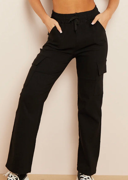 Piper Casual Cargo Trouser - Black