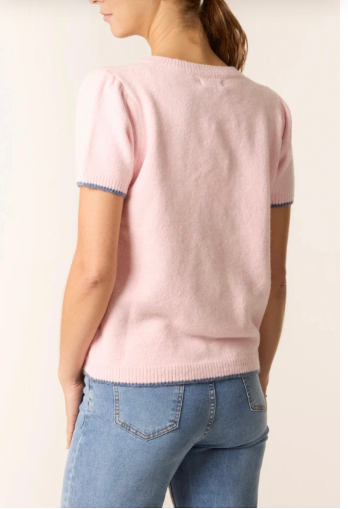Heart Button Embroidered Wool Cardigan