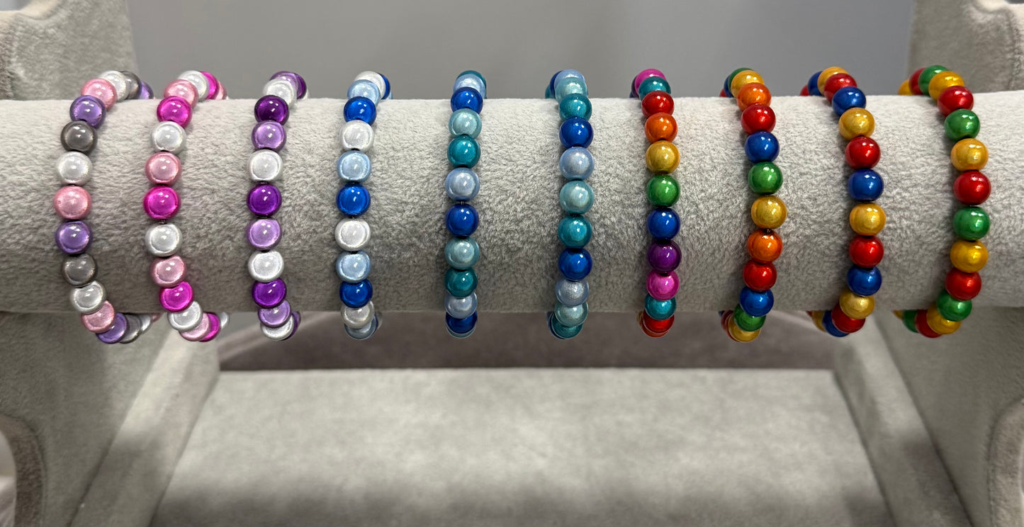 Multicoloured Miracle Bead 3D Illuminating  Elasticated Bracelet