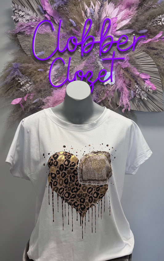 Melting Heart Cotton T-shirt Top