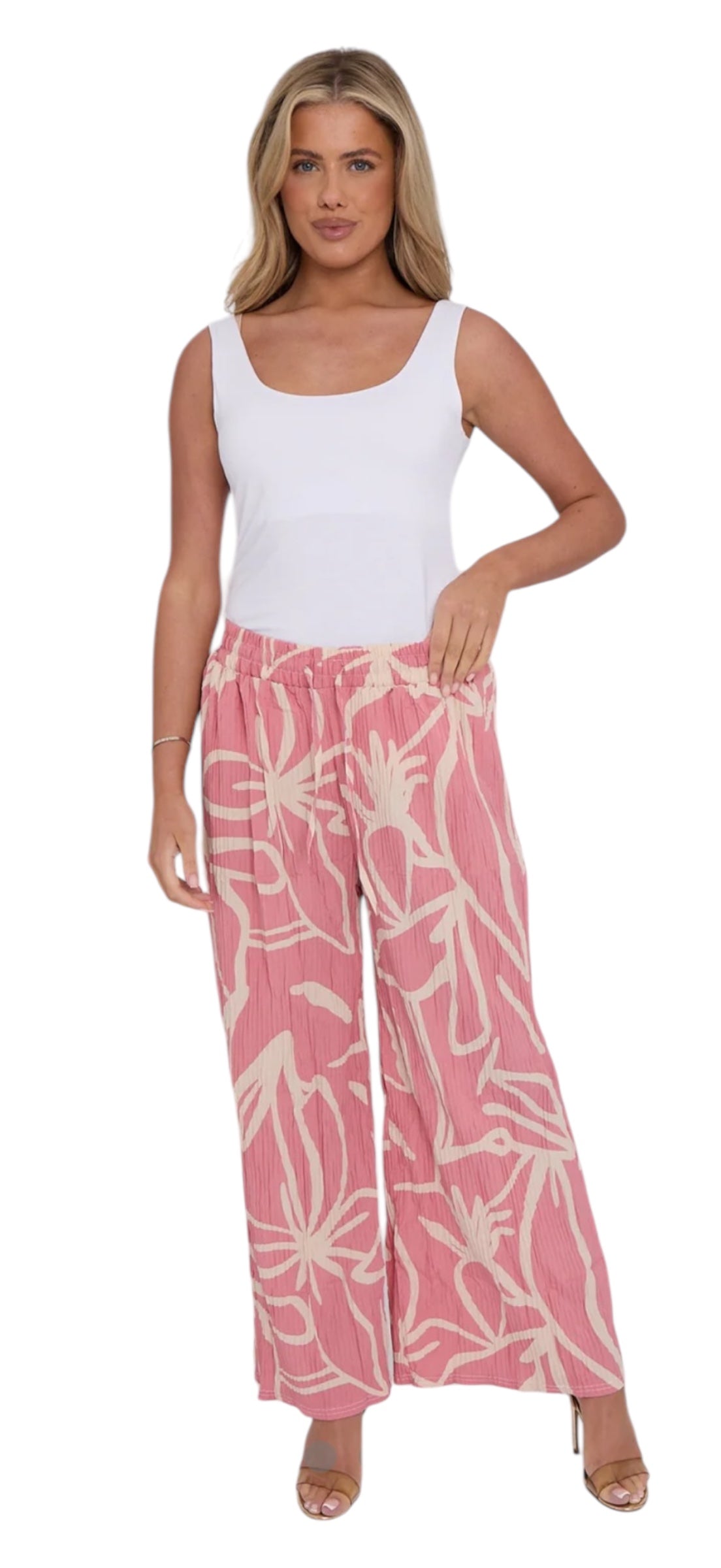 PLEATED PRINT TROUSER