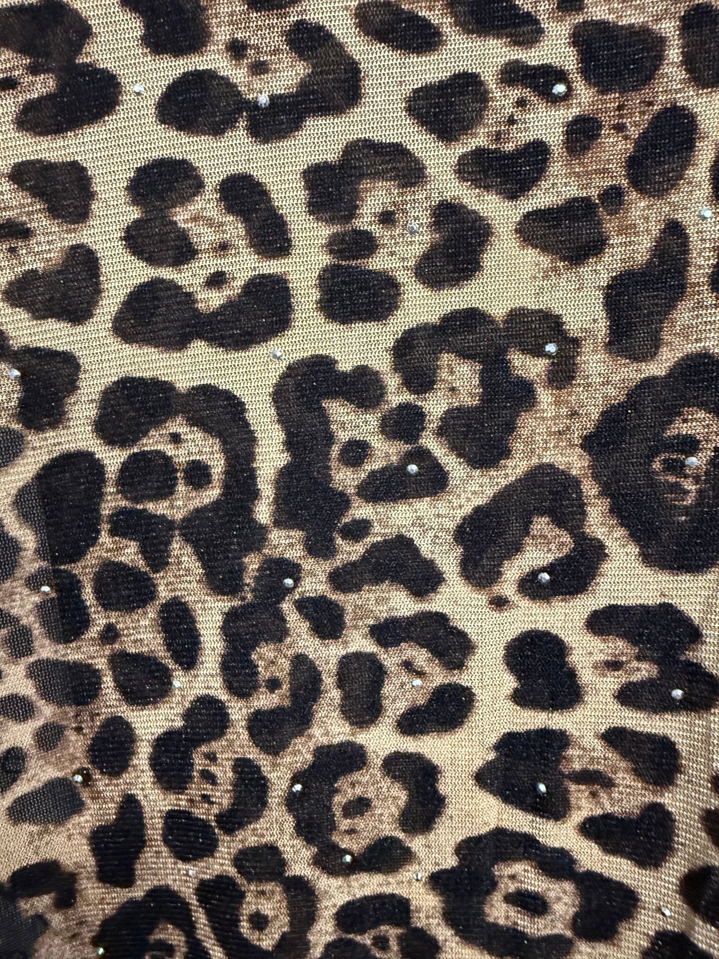 Leopard Print Diamante Sequin Bodysuit