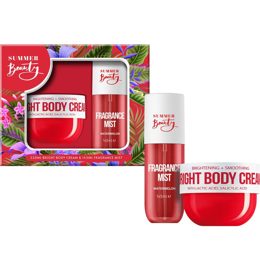 Summer Beauty Watermelon Duo Gift Set (220ml Body Cream + 145ml Fragrance Body Mist)