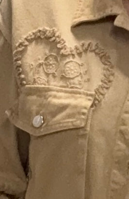 Camel Broderie Anglaise Heart Cotton Drill Jacket