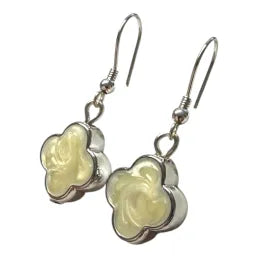 Jess & Lou White Clover Pearlescent Earrings