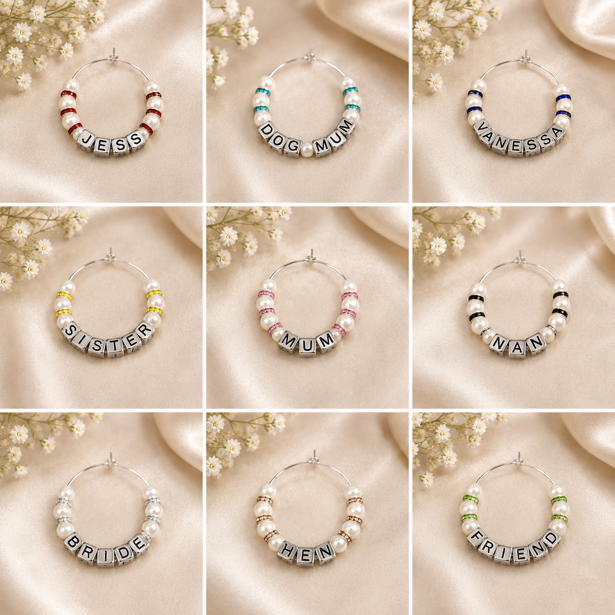 Personalised Wine Glass Charms