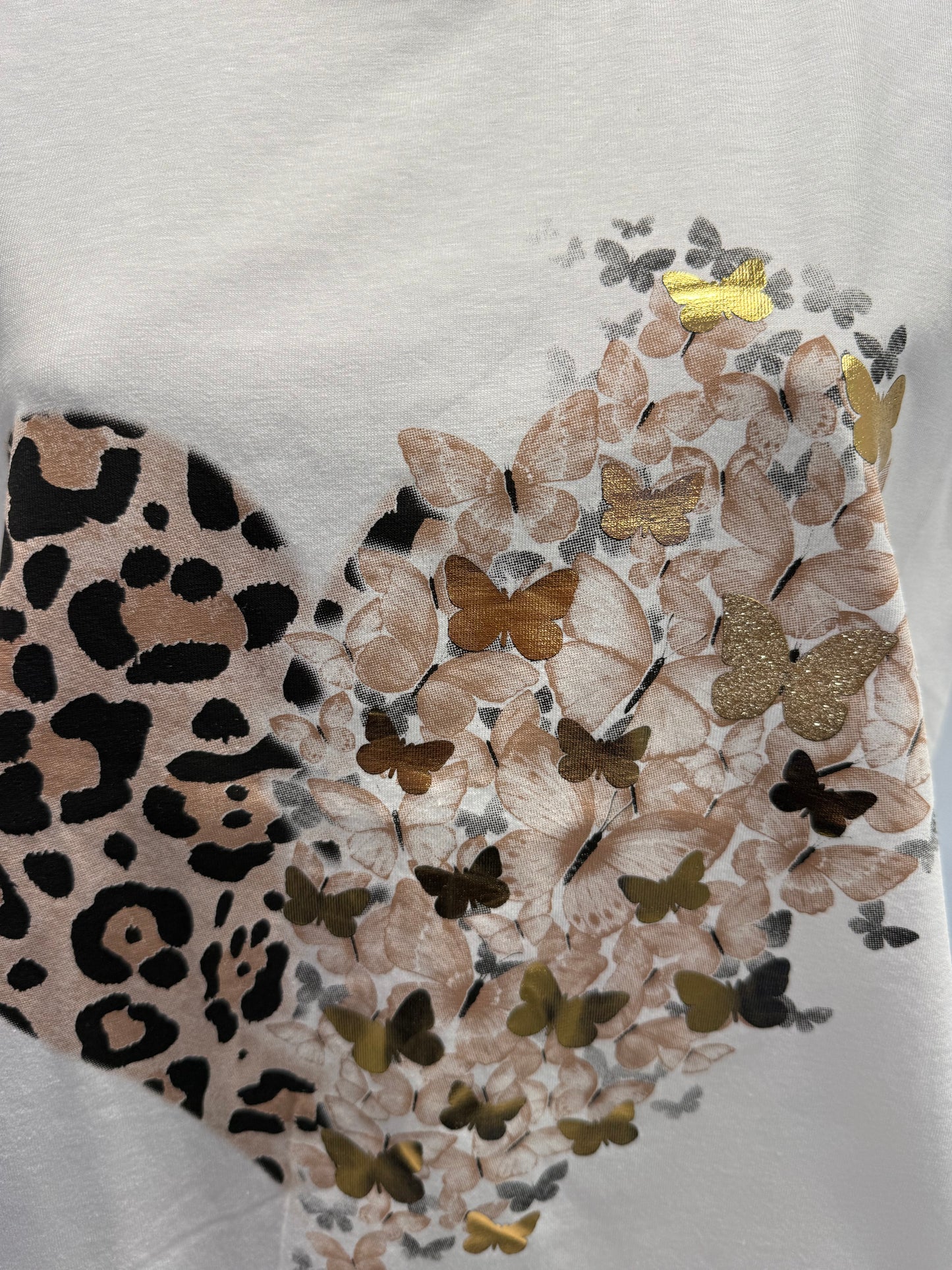 Leopard Butterfly Cotton T-Shirt Top