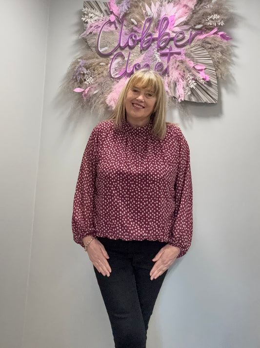 Isadora - Pebble Spot Italian Volume Sleeve Top