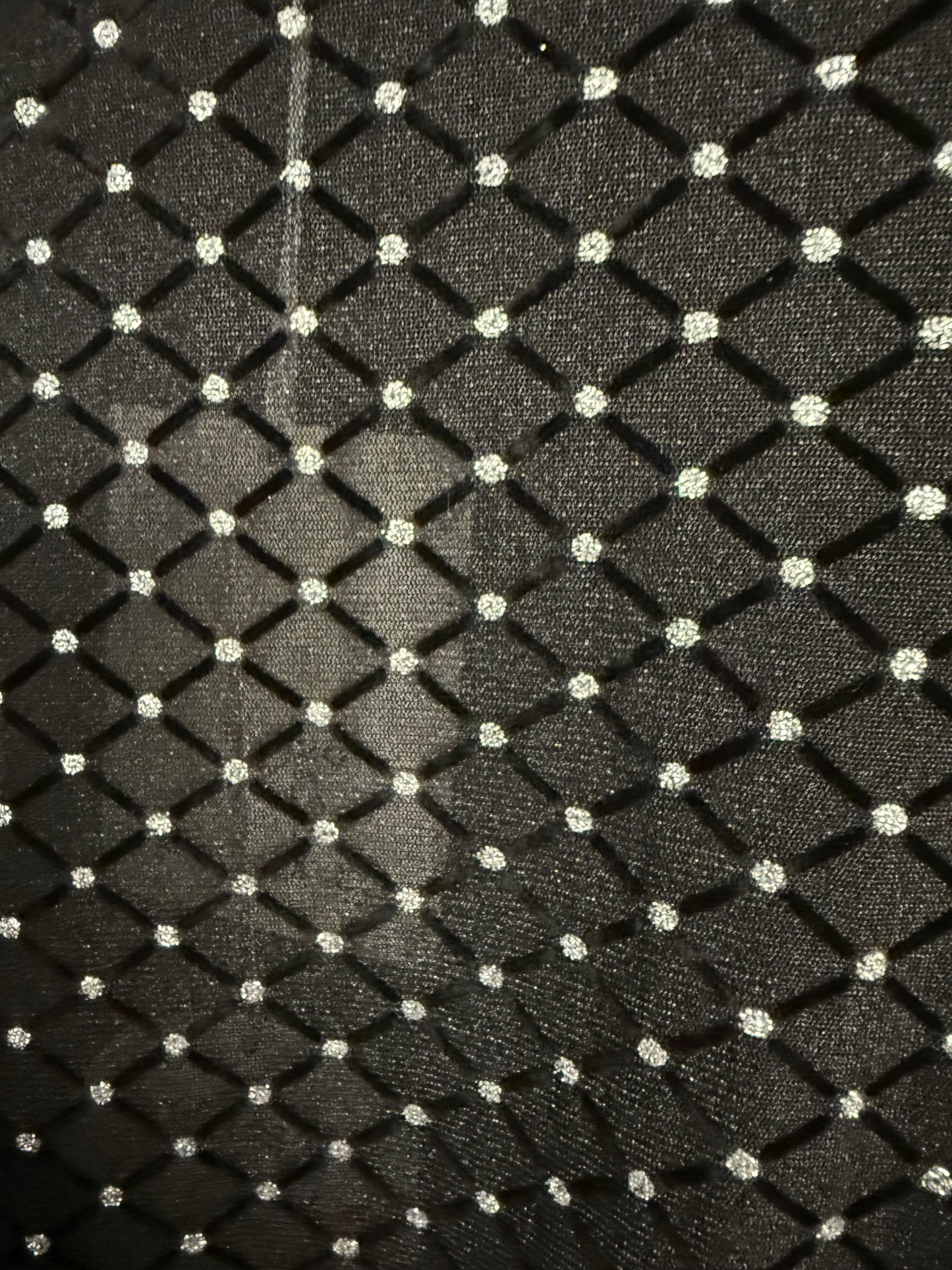 Black Sparkle Velour Sequin Bodysuit