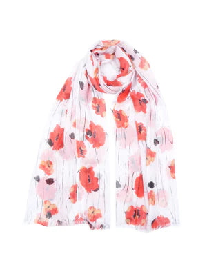 Poppy Flower Print Scarf