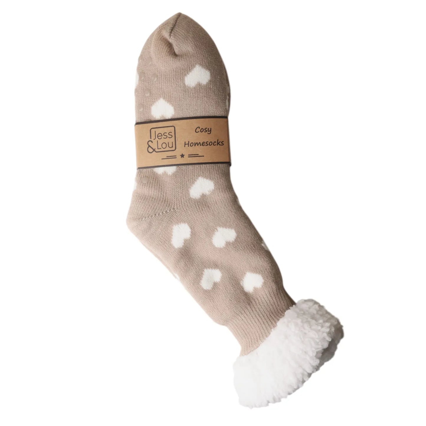 Jess & Lou Heart Super Cosy Lined Socks