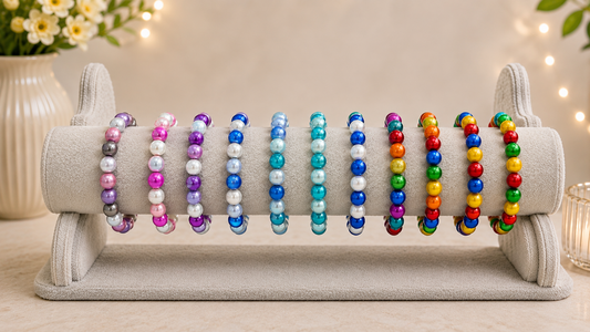 Multicoloured Miracle Bead 3D Illuminating  Elasticated Bracelet