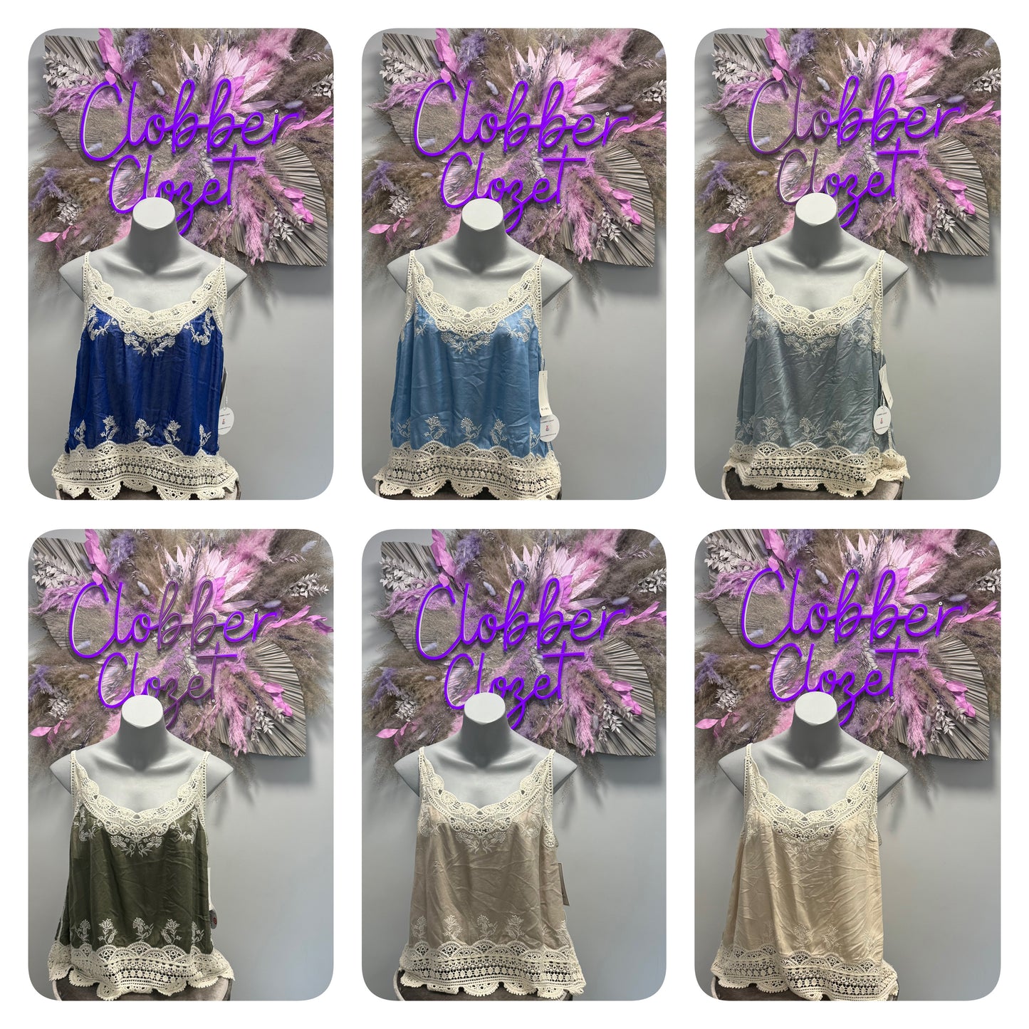 Meadow Crochet Embroidered Pattern Vest Top