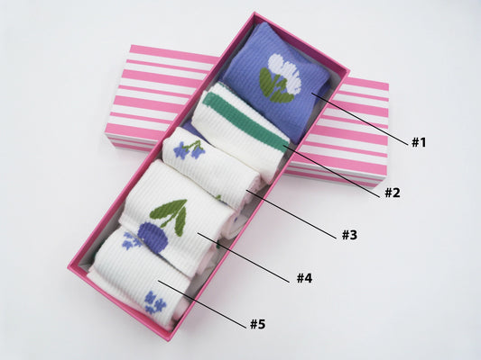 Flower Print Socks - Style 1