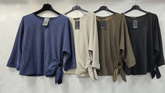 Ring Side Tie Jersey Fine knit