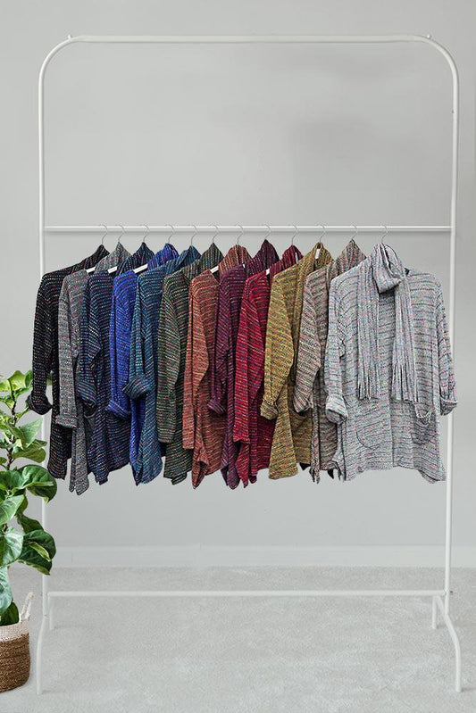 Italian Multi Stripe Pattern With Scarf Jumper