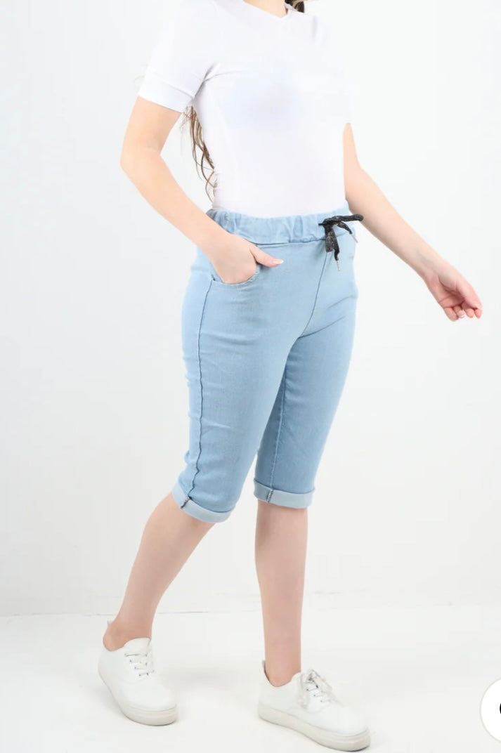 Italian Denim Look Stretch Magic Shorts