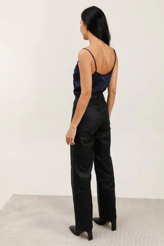 G Smack Wide Leg Stretchy PU Jeans