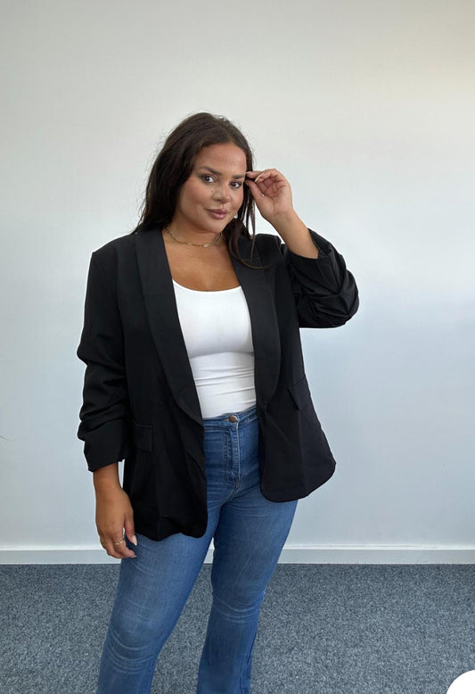 Plus Size Curve Black Tailored Open Blazer