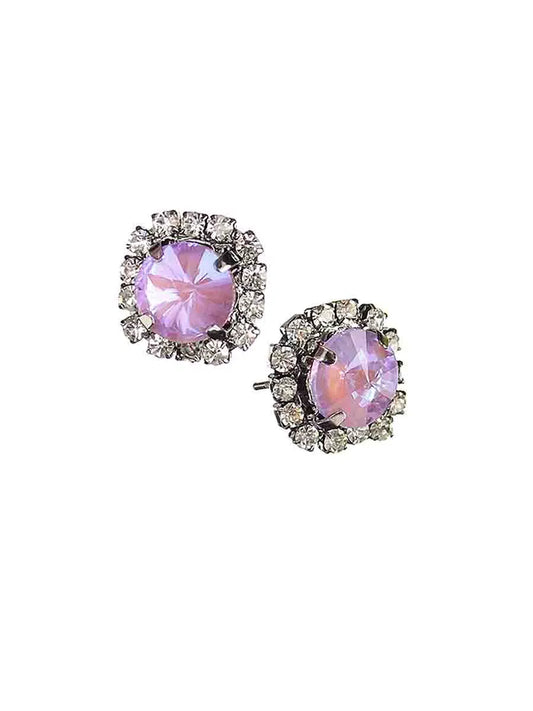 Chantily Vint - Crystal Encrusted Stud - Lilac Wine
