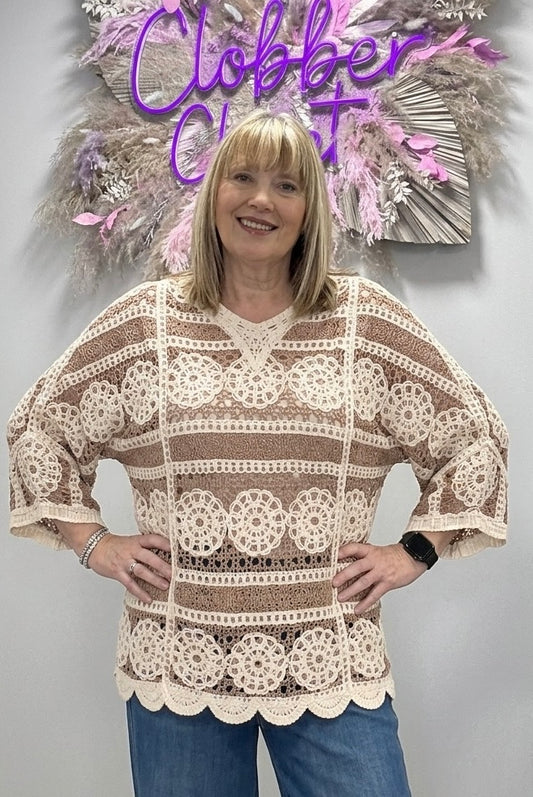 Crochet Circle Scallop Edge Top