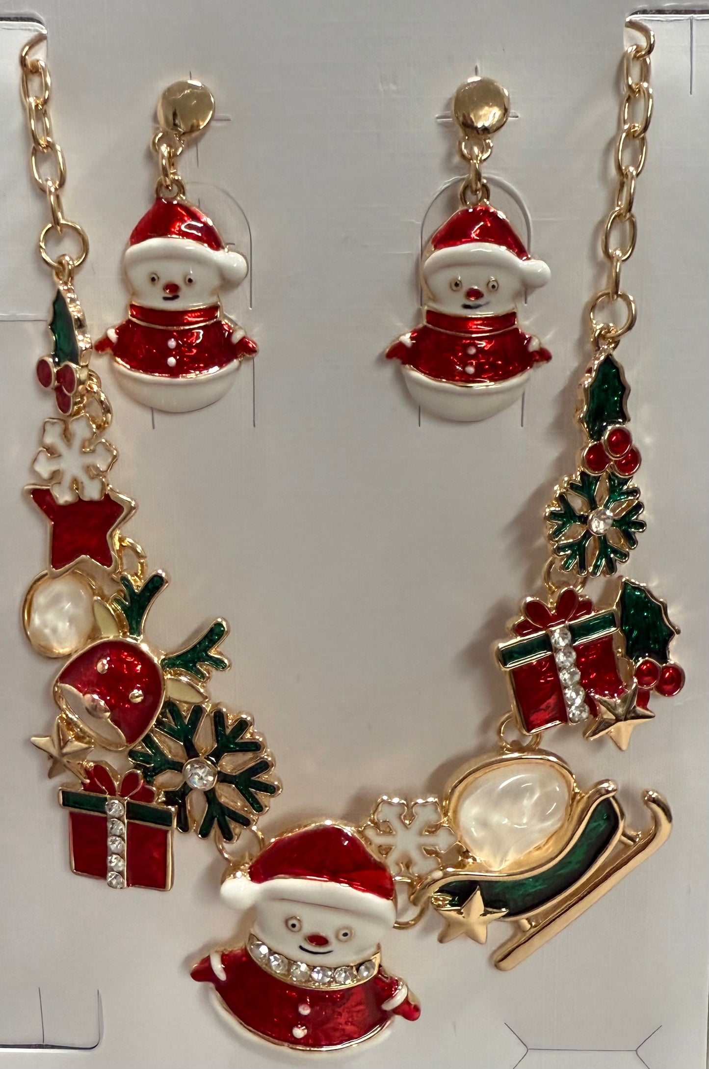 Christmas Necklace and Earrings Set