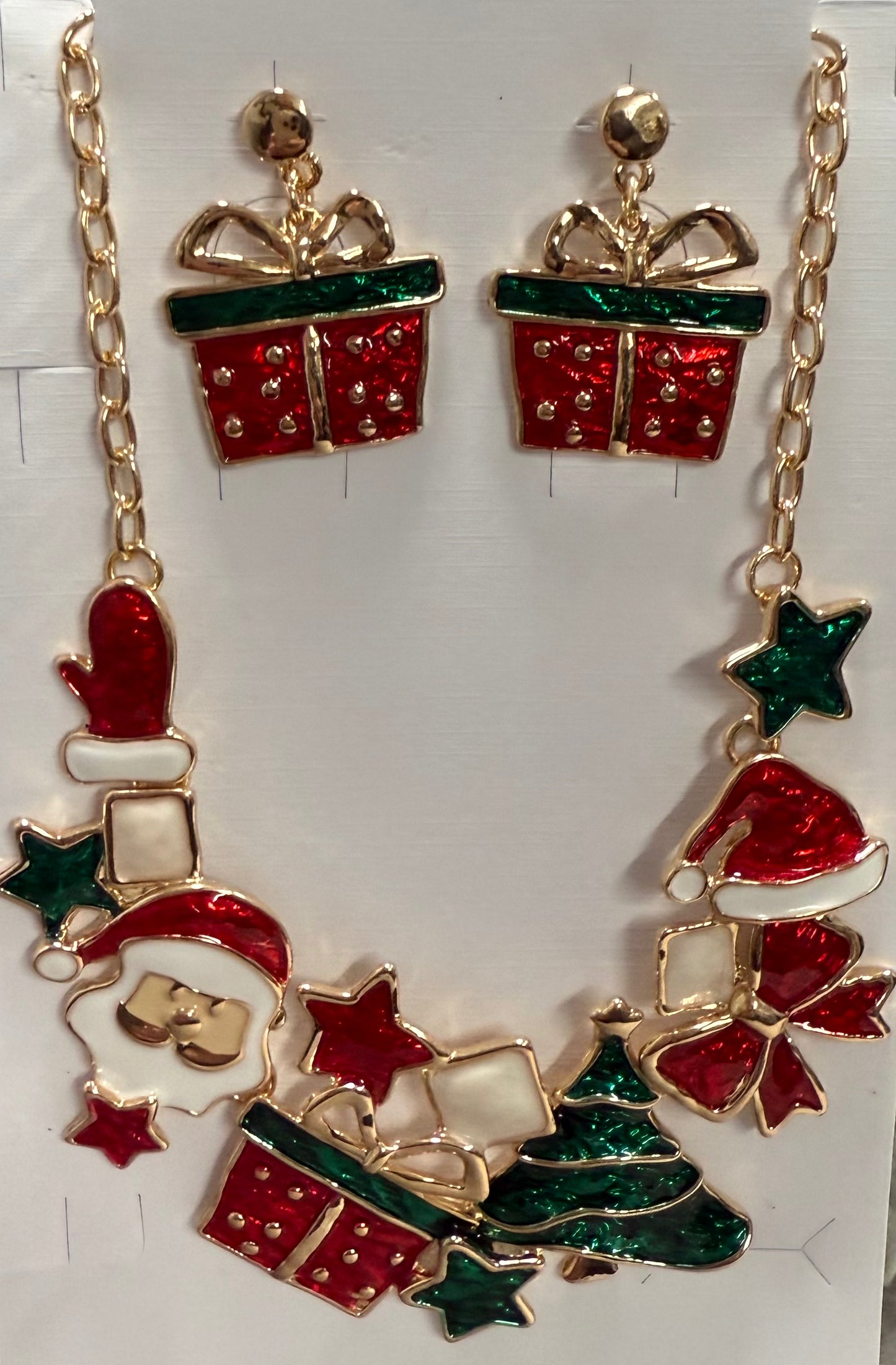 Christmas Necklace and Earrings Set