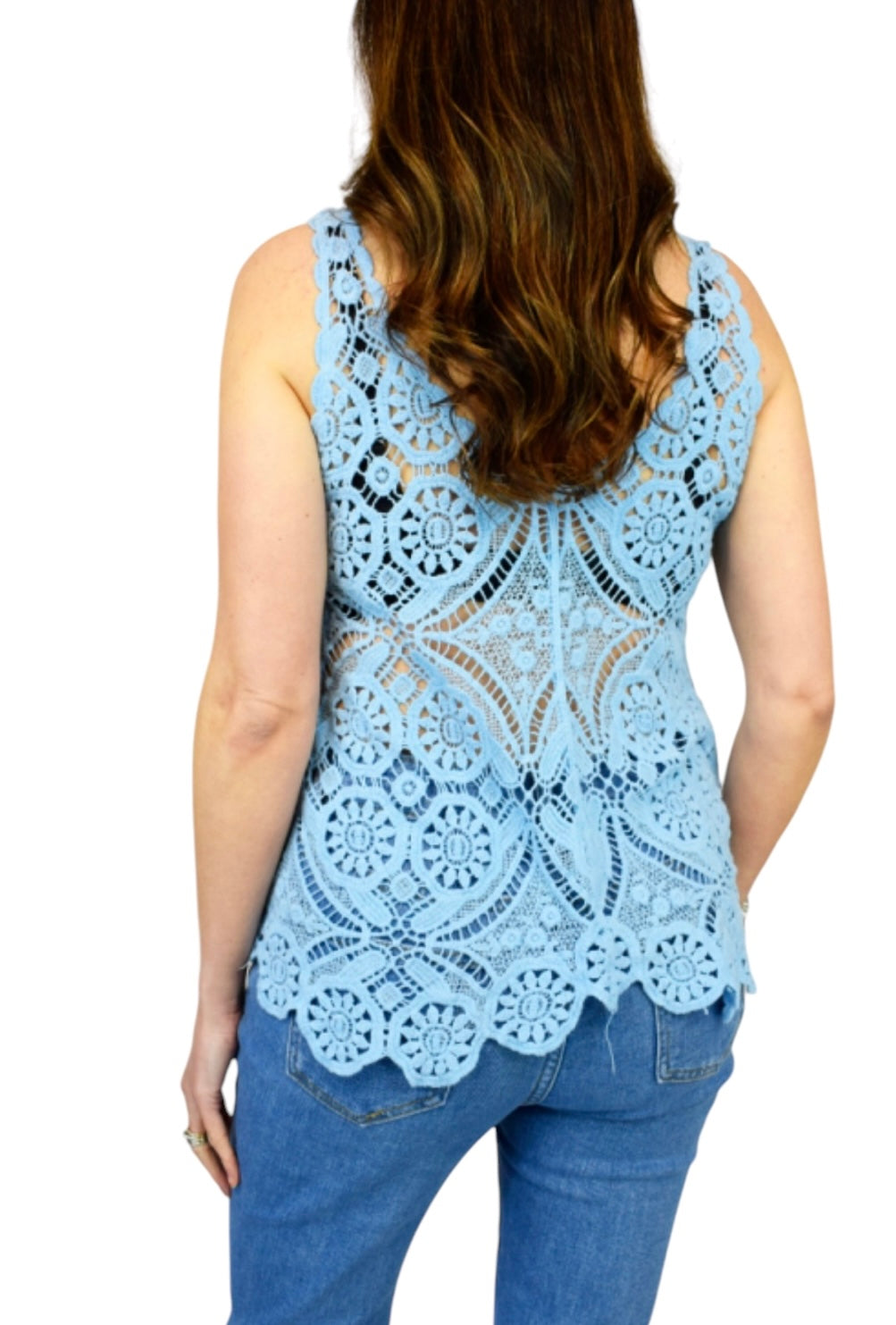 Chloe Sleeveless Coloured Crochet Top