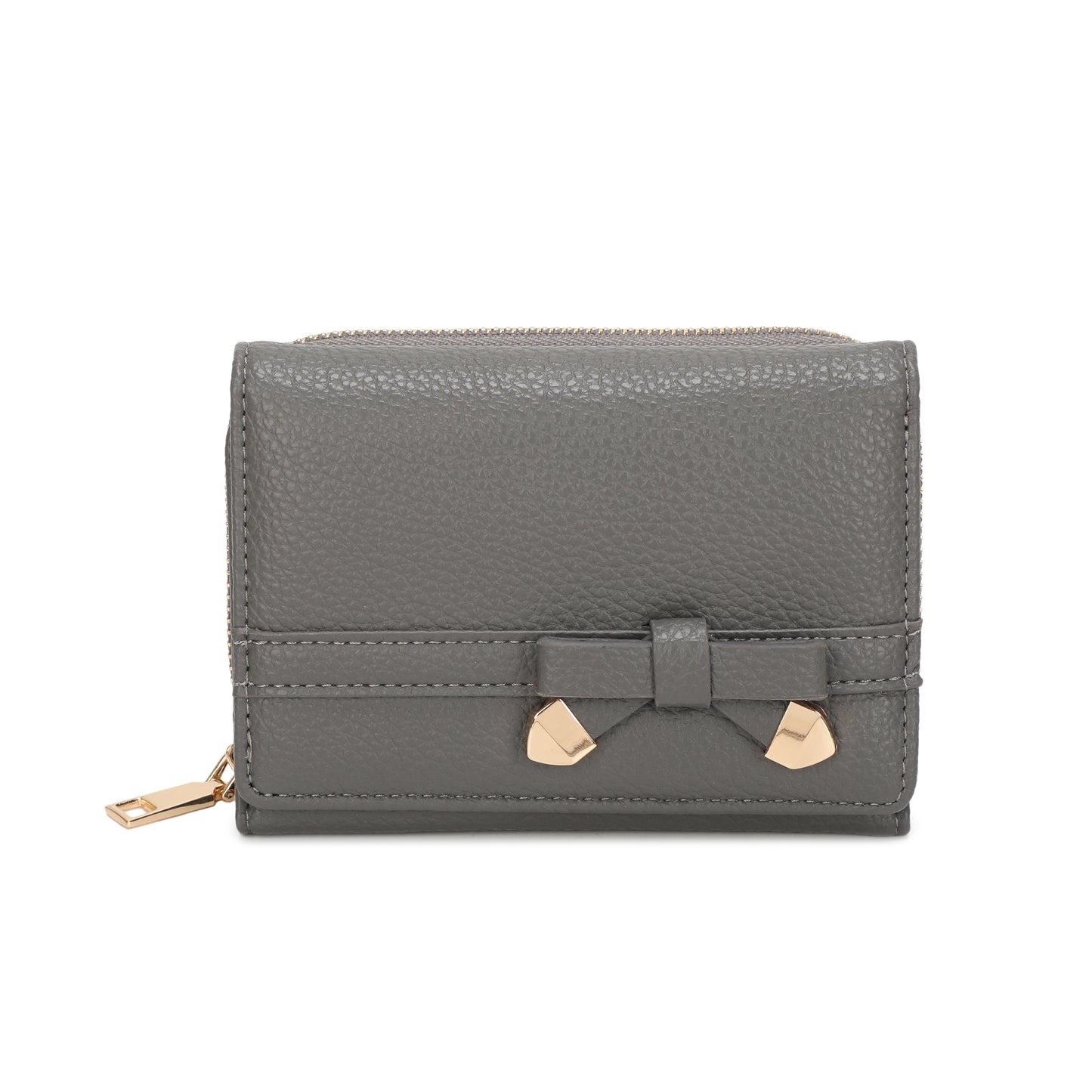 Gray Bow Detail Purse on a white background