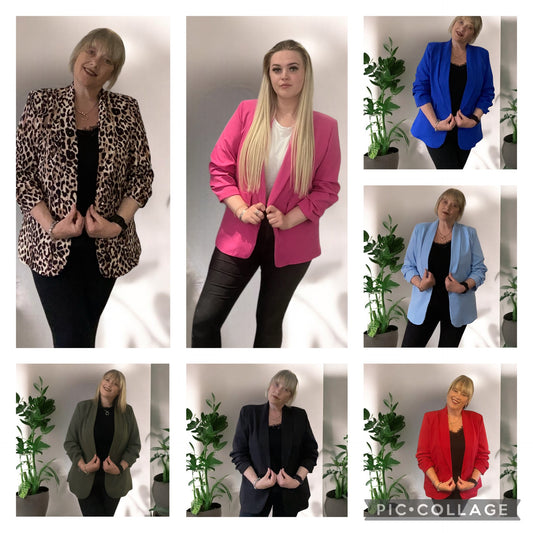 Trudy Italian Ruched Sleeve Blazer