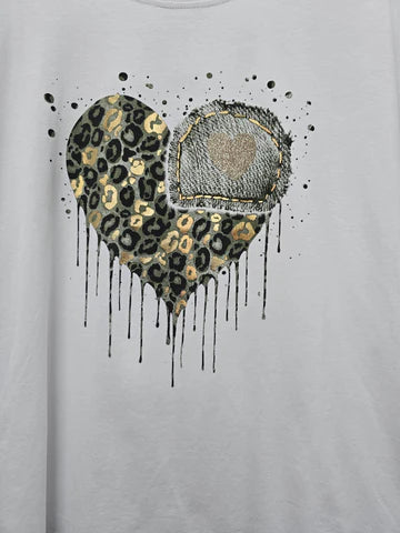 Melting Heart Cotton T-shirt Top