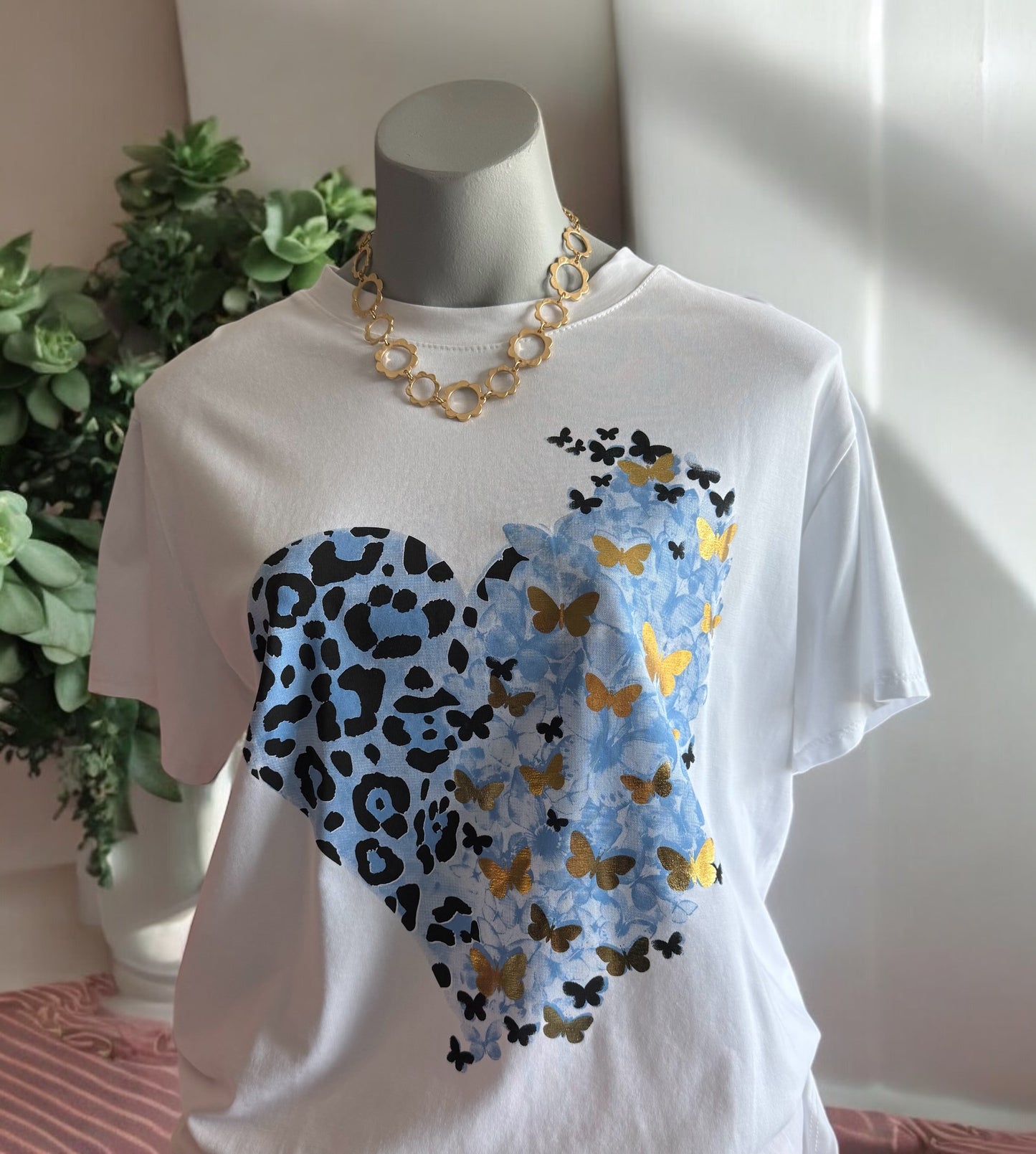 Leopard Butterfly Cotton T-Shirt Top