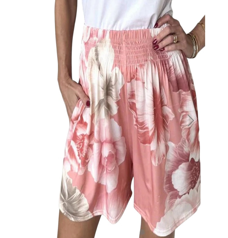 FLORAL ELASTICATED WAIST SHORTS
