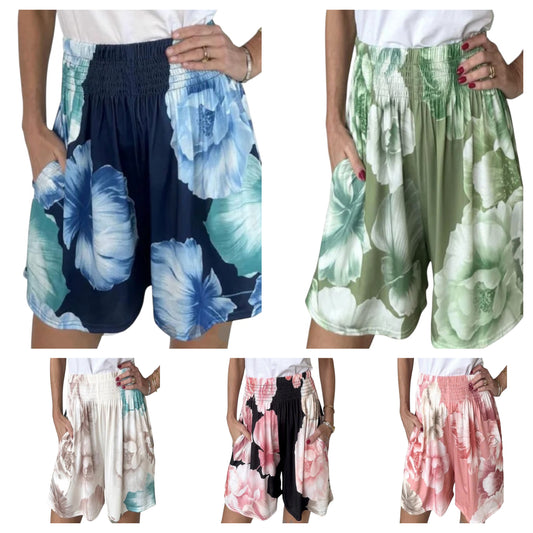 FLORAL ELASTICATED WAIST SHORTS