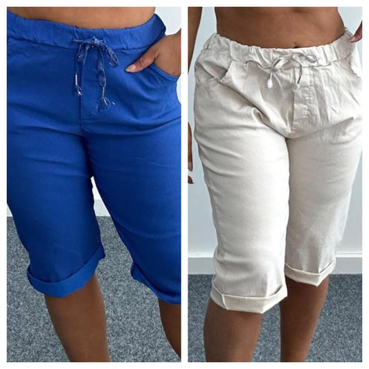 Plus Size Lightweight Shorts Drawstring Waist with Pockets