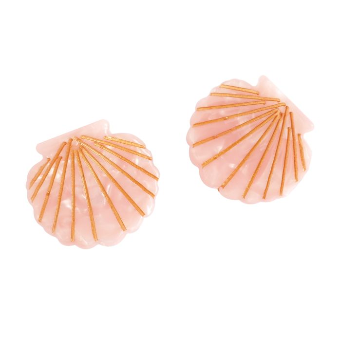Mini Hair Claws Pair Shell Lilac