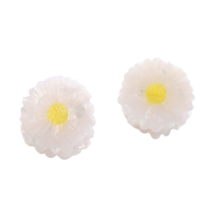 White Flower Hair Claw Clip Twin Pack