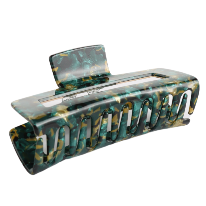 Rectangle Hair Claw Clip Green