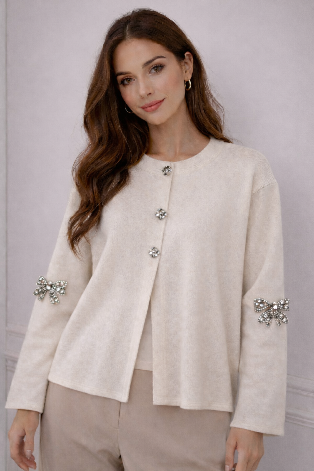 Crystal Bow Cardigan