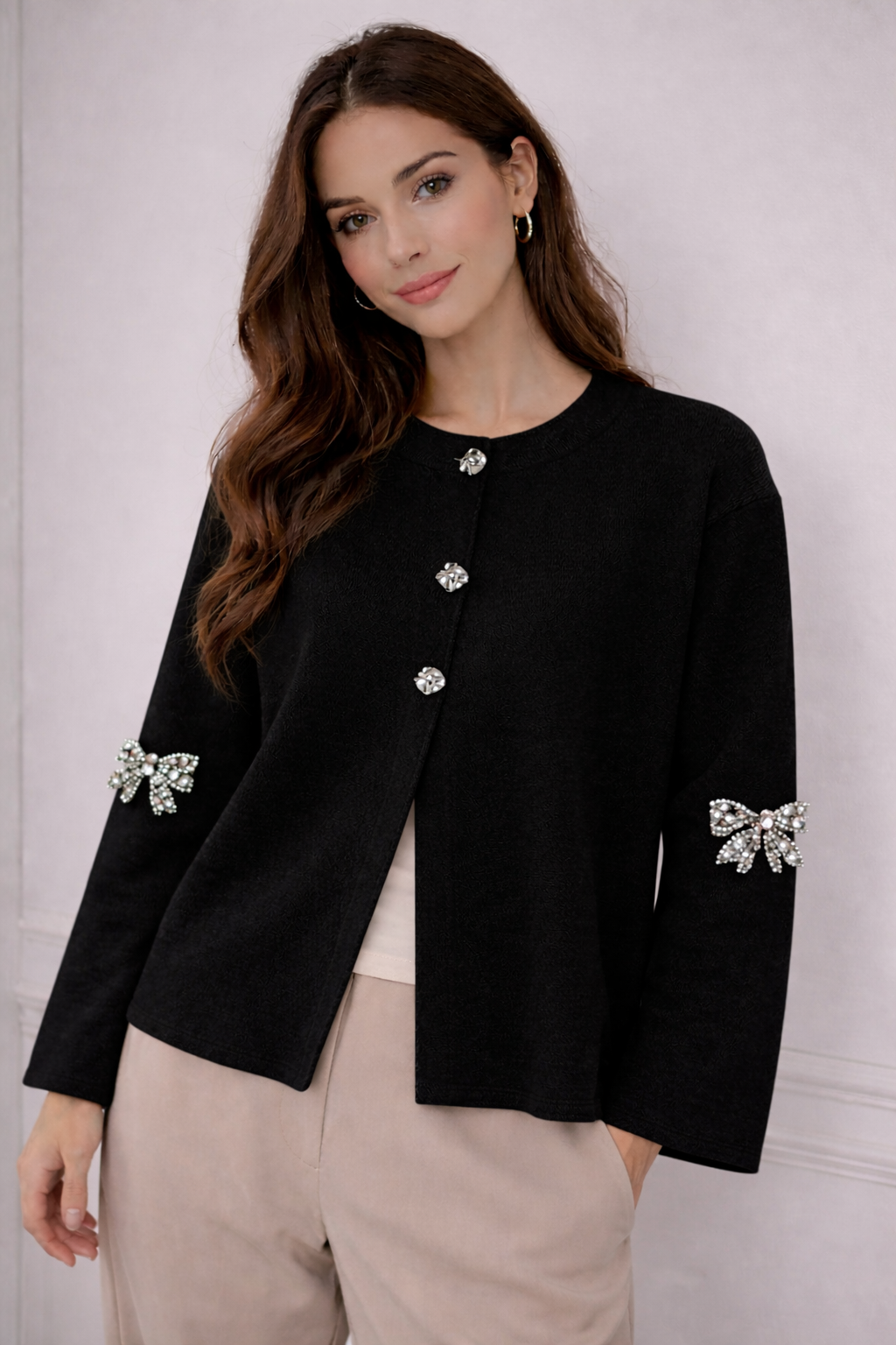 Crystal Bow Cardigan