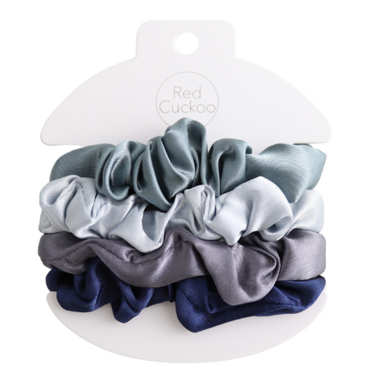 Pack Of 4 Grey Scrunchies