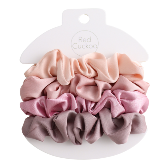 Pack Of 4 Pink Scrunchies