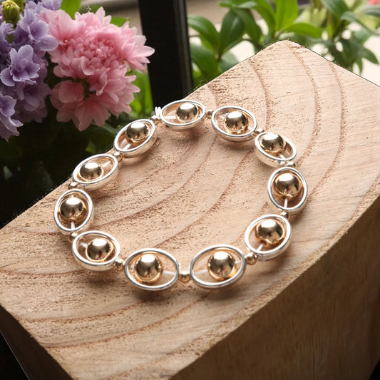 Mixed Orbit Beads on Stretch Bracelet