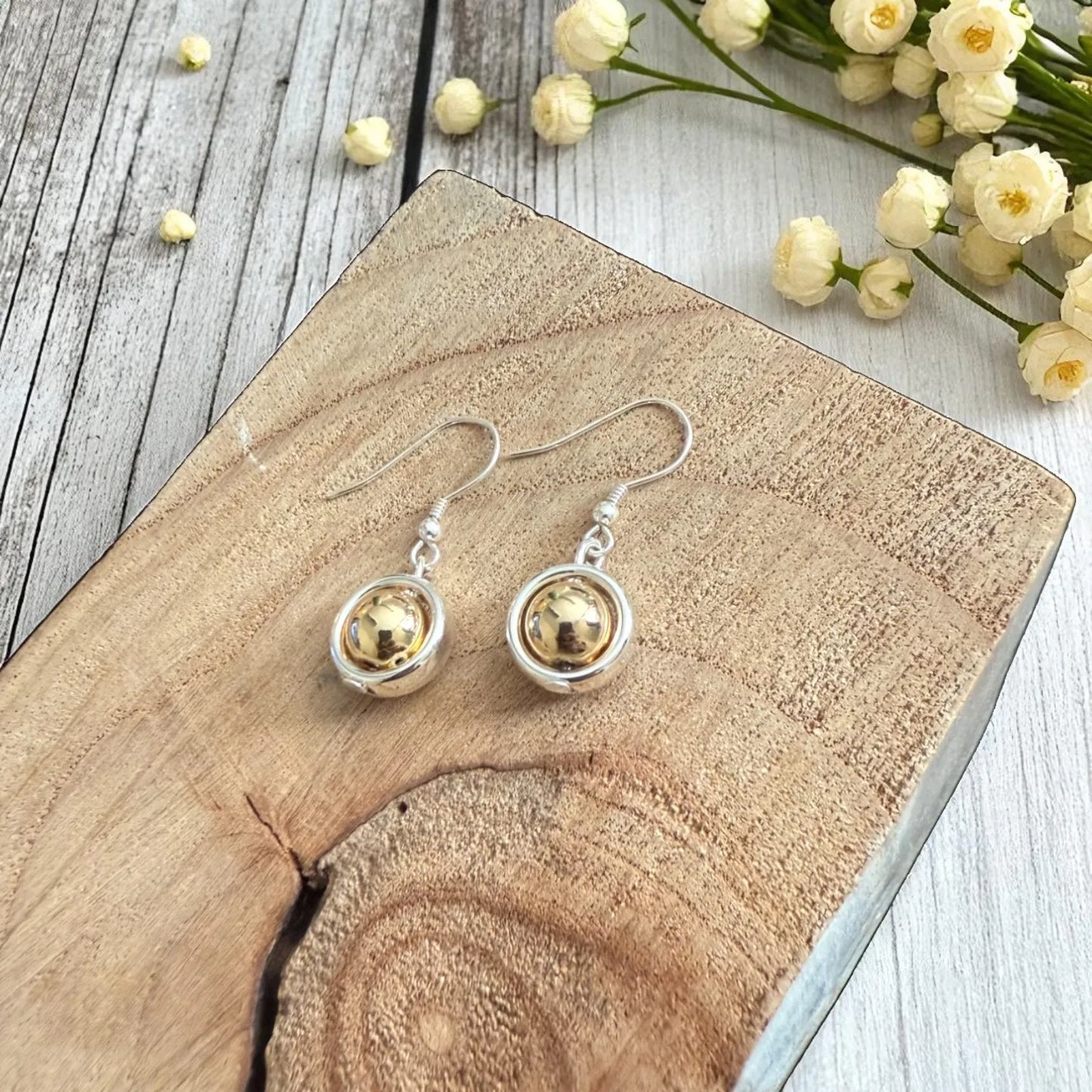 Mixed Orbit Bead Drop Earrings
