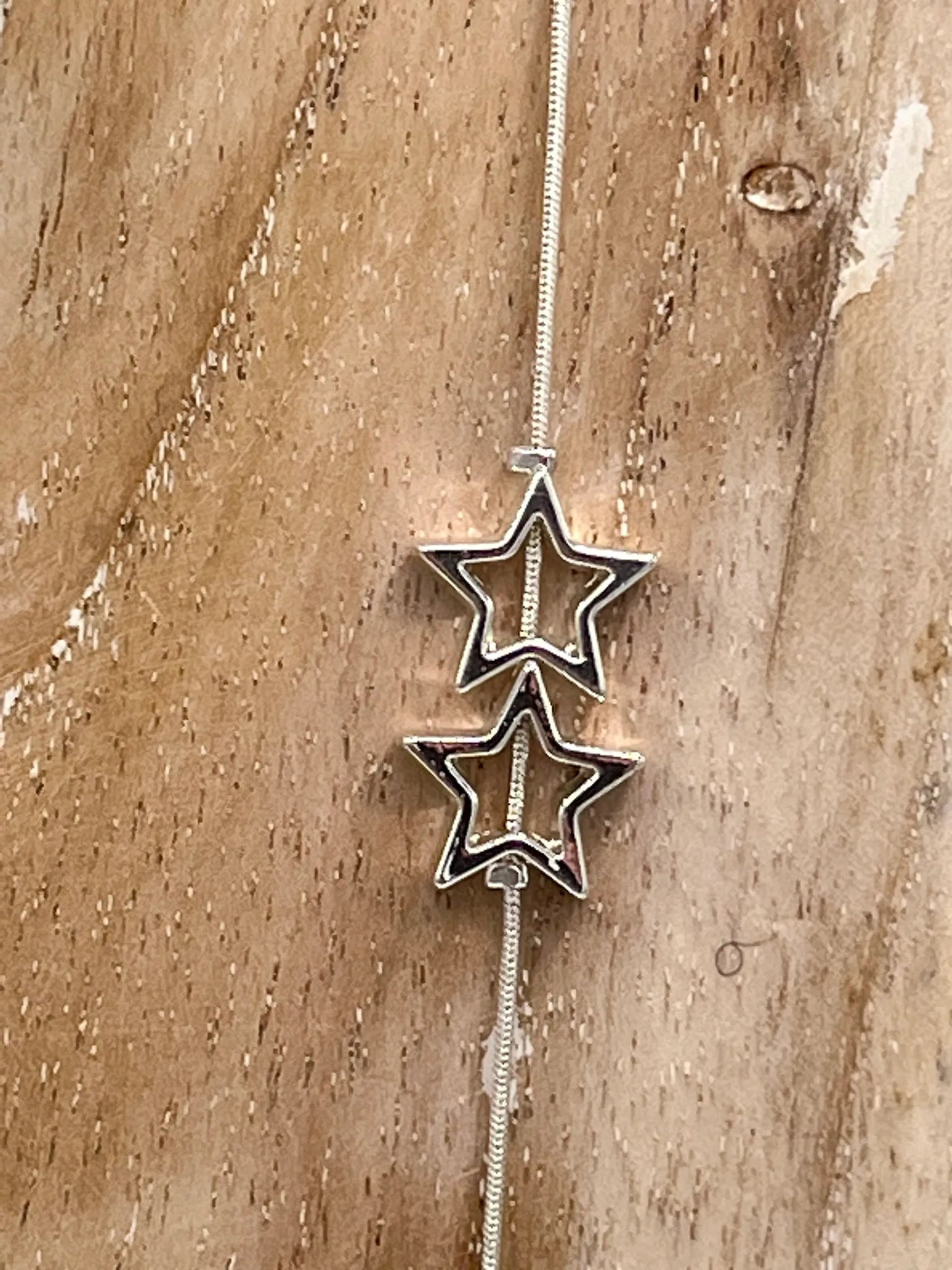 Cascading Star Necklace - Silver Colour