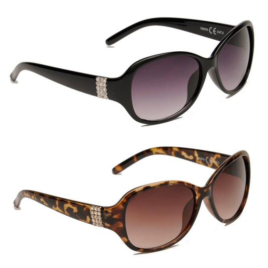 Tanya - Ladies Fashion Sunglasses- Brown Tortoise Shell or Black