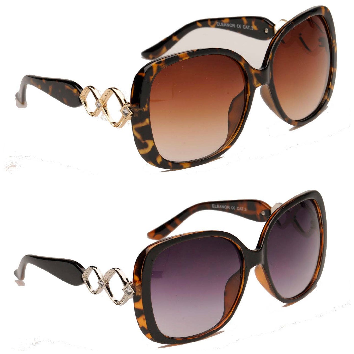 Eleanor - Ladies Fashion Sunglasses- Black or Brown